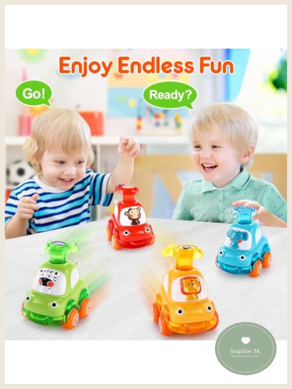 Toddler Press and Go Toy Cars Early Educational Push Play - Picture 4 of 5